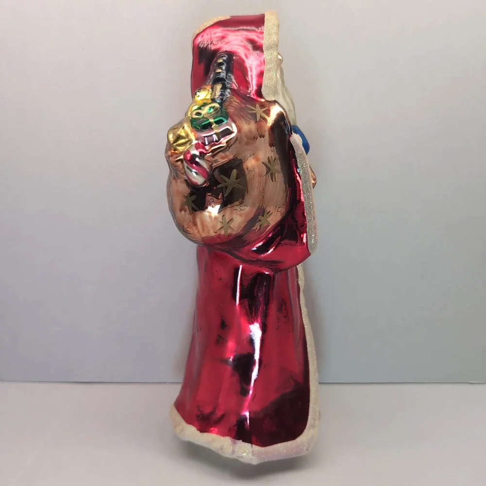 Midwest of Cannon Falls Mercury Glass Santa Figurine Toy Bag Christmas 13